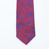 RED AND BLUE FLORAL NECKTIE